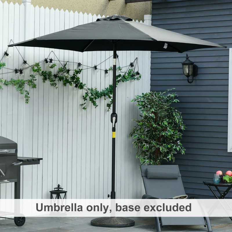 Best 2.6M Garden Parasol Umbrella with Tilt and Crank, Outdoor Sun Parasol Sunshade Shelter with Aluminium Frame, Black - Image 2