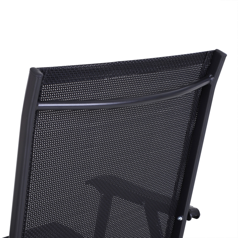 Best Steel Frame Set of 2 Foldable Outdoor Garden Chairs Black - Image 9