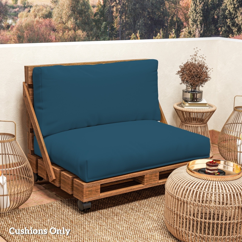 Best 2 Seater Pallet Furniture Cushions Pallet Cushions, UPF20+ 220gsm Fabric, 20 cm Thick Outdoor Seat Pads, Navy Blue - Image 10