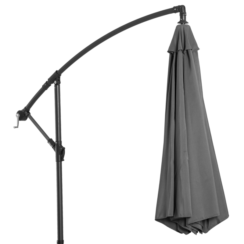 Best Cantilever Umbrella Parasol Hanging Banana Steel Dark Grey 3M Patio - Image 9