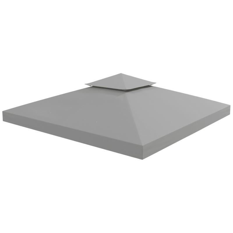 Best 3(m) Gazebo Top Cover Double Tier Canopy Replacement Pavilion Roof Light Grey - Image 11