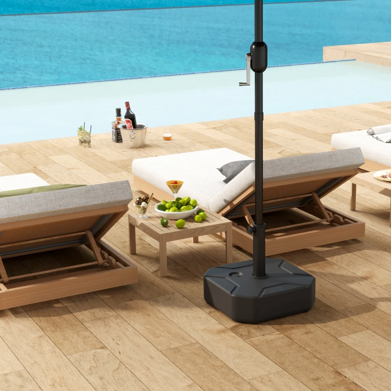Best Square Garden Parasol Base, Garden Umbrella Stand Heavy Duty Parasol Base, Filled Up to 25kg with Stand or 20kg with Water for for 38, 48 mm Poles, Black - Image 7