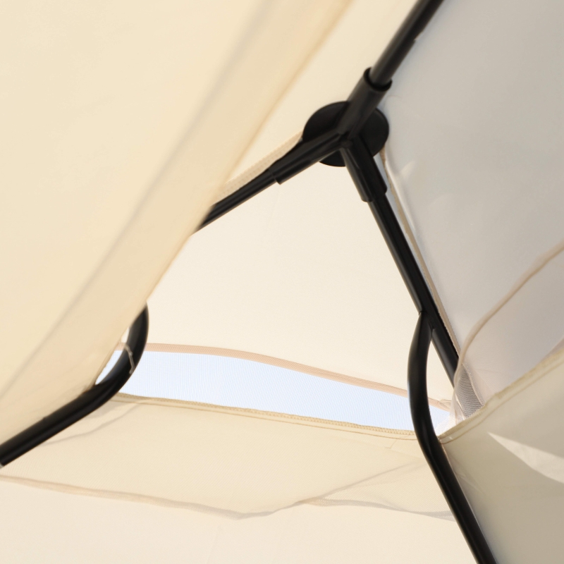 Best 2-in-1 Convertible Gazebo Swing Chair Bed W/Netting, 245Lx165Wx243H cm-Beige/Black - Image 9