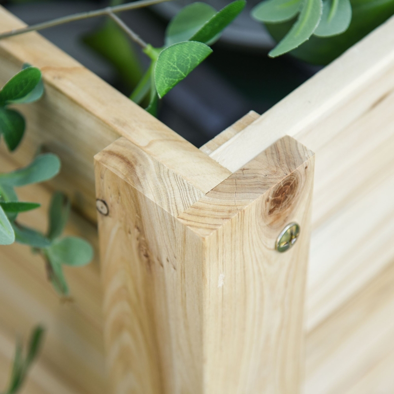 Best Wooden Raised Plant Stand Outdoor Flower Bed Box with Clapboard 100 x 40 x 84cm - Image 10