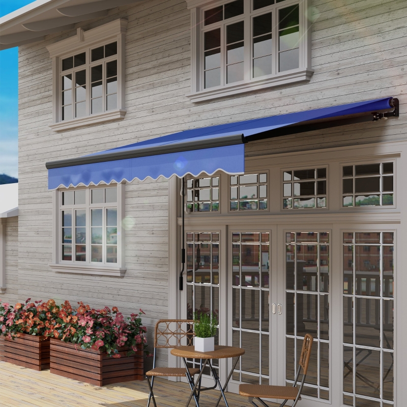 Best 2.5 x 2m Electric Awning with LED Light and Remote Controller, Aluminium Frame DIY Retractable Awning, UV50+ Sun Shade Canopy for Garden Patio Deck Door Window, Blue - Image 9