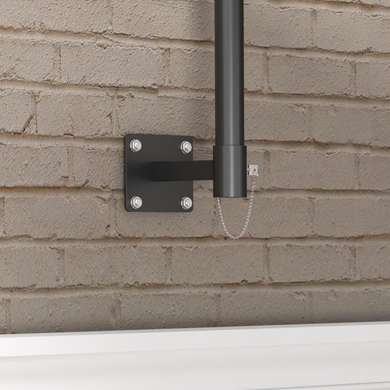 Best 3m Wall-Mounted Parasol Shade, with Handle - Grey - Image 9