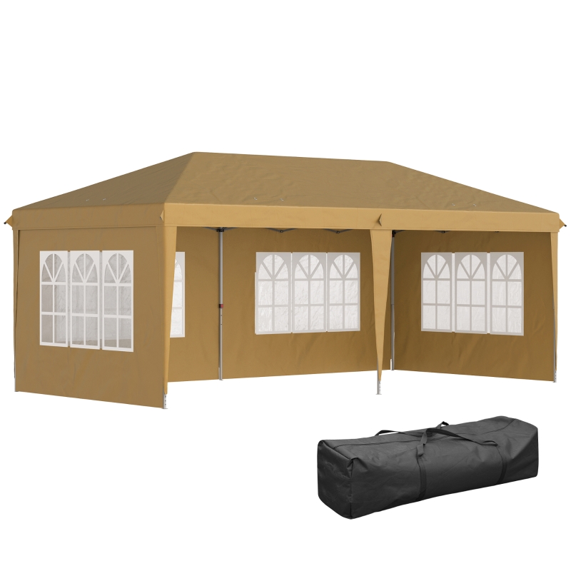 Best 3 x 6m Pop-Up Gazebo, with Removable Walls - Khaki - Image 10
