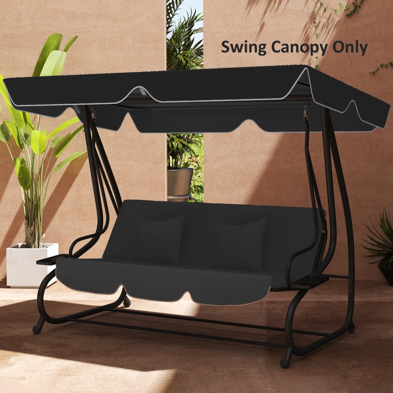 Best Garden Swing Canopy Replacement 3 Seater, Waterproof Garden Swing Seat Canopy Cover, Windproof Anti-UV Sun Shade (Canopy Only) for Patio, Balcony, Black - Image 9