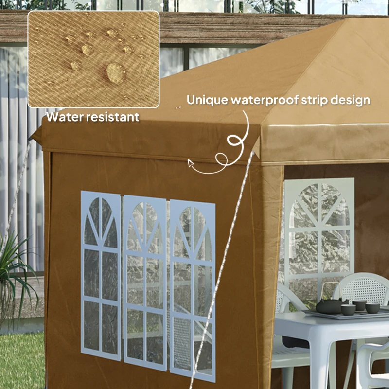 Best 3 x 6m Pop-Up Gazebo, with Removable Walls - Khaki - Image 6