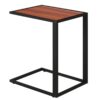Best C-Shaped Side Table, Sofa End Table with Metal Frame, Accent Couch Table for Living room, Bedroom, Walnut and Black - Image 11