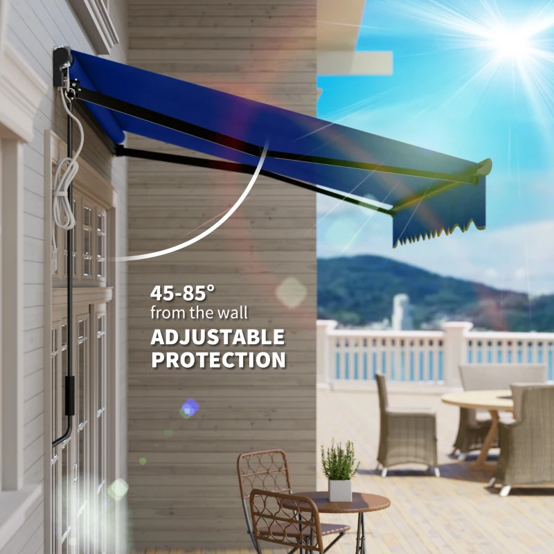 Best 2.5 x 2m Electric Awning with LED Light and Remote Controller, Aluminium Frame DIY Retractable Awning, UV50+ Sun Shade Canopy for Garden Patio Deck Door Window, Blue - Image 7