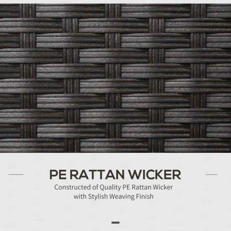 Best 5 Piece Outdoor PE Rattan Corner Sofa Set with Cushions, Wicker Rattan Garden Furniture with Wood-Effect Top Table, Brown - Image 4