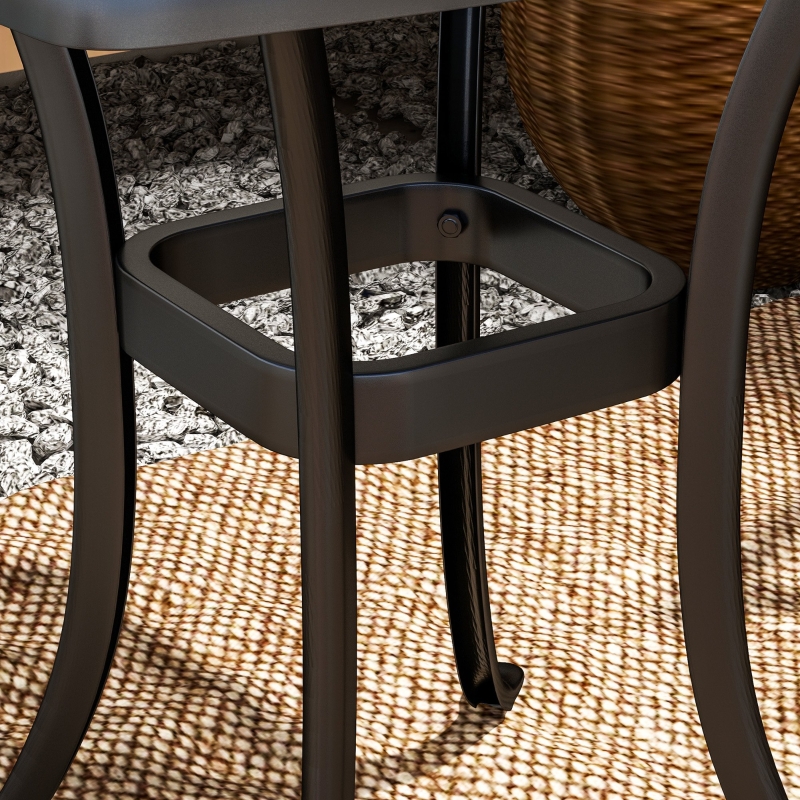 Best Outdoor Garden Table with 38mm Dia. Umbrella Hole, Cast Aluminium Patio End Table with Anti-slip Foot Pads for Garden, Patio, Balcony, 54 x 54cm, Black - Image 9