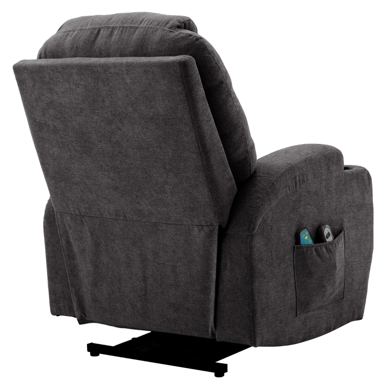 Power Lift Electric Recliner Chair with Massage, Heating, Cup Holders and Side Pockets, Recliner Armchair for Elderly, 81x73x105 cm, Grey - Image 12