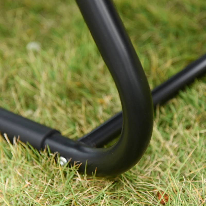 Best Outdoor Garden Rocking Chair, Patio Sun Lounger Rocker Chair with Breathable Mesh Fabric, Removable Headrest Pillow, Armrest, Side Storage Bag, Black - Image 7