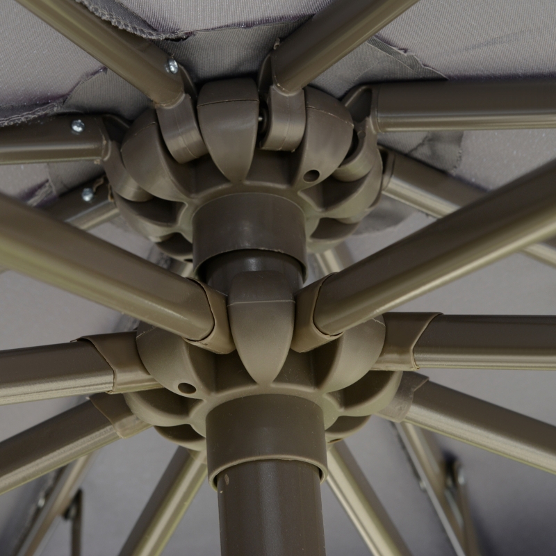 Best 2.7m Garden Banana Parasol Cantilever Umbrella with Crank Handle, Double Tier Canopy and Cross Base for Outdoor, Hanging Sun Shade, Dark Grey - Image 9