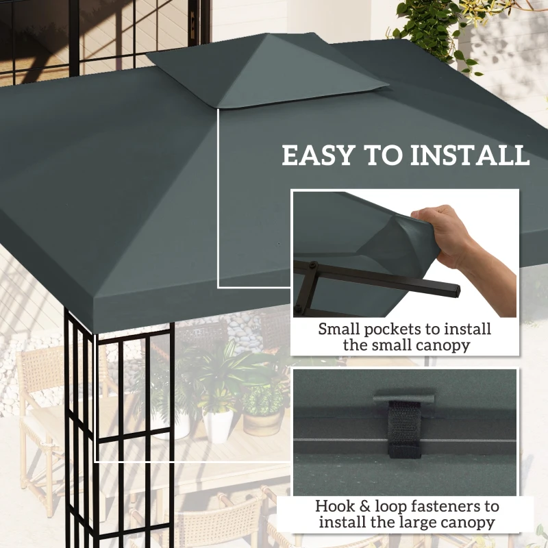 Best Gazebo Roof Replacement, for 3 x 3(m) Frames - Grey - Image 5