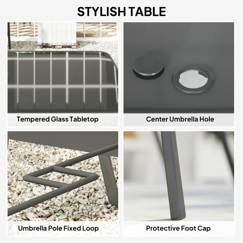 Best Seven-Piece Outdoor Dining Set - Charcoal Grey - Image 4