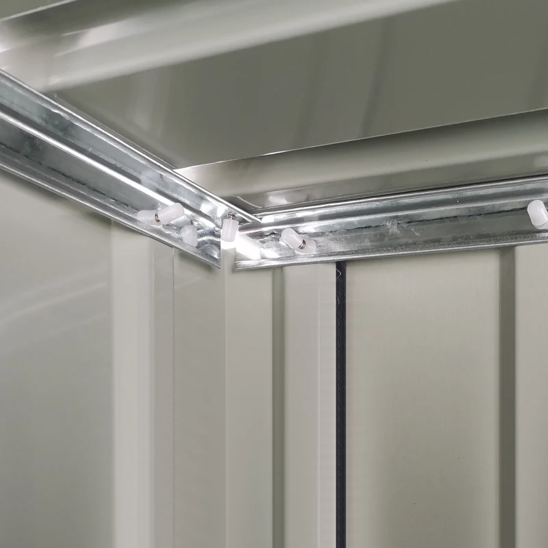 Best 5ft x 3ft Metal Garden Storage Shed, Outdoor Tool Shed with Sloped Roof, Lockable Door for Tools, Equipment, Green - Image 8