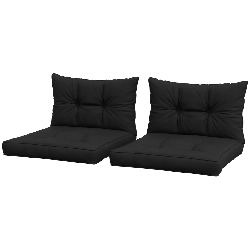 Best 2-Piece Seat Cushions Back Pillows Replacement, Patio Chair Cushions Set for Indoor Outdoor, Black - Image 11