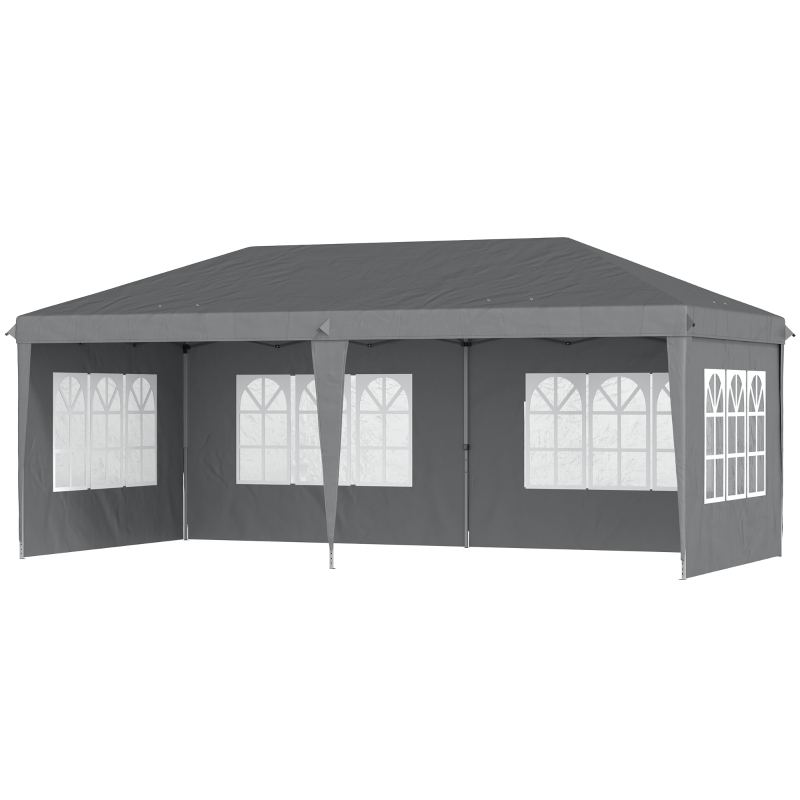 Best 3 x 6m Pop-Up Gazebo, with Removable Walls - Grey - Image 11