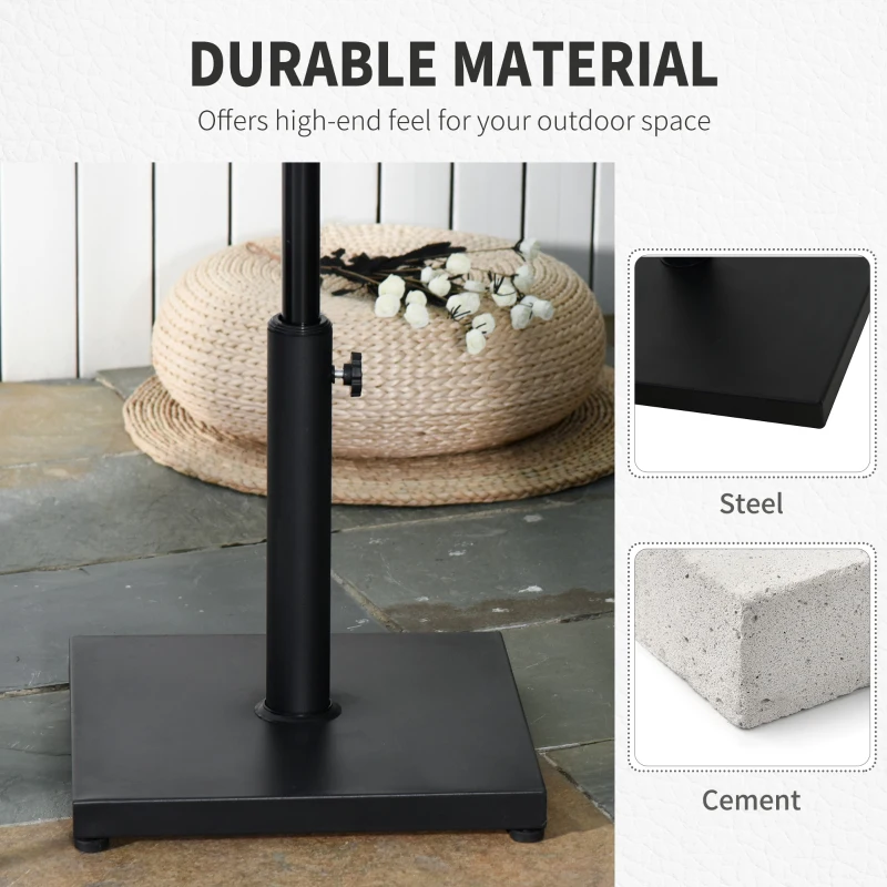 Best 11kg Square Cement Parasol Base Concrete Umbrella Weight Stand Holder Patio Outdoor Garden Black - Image 5