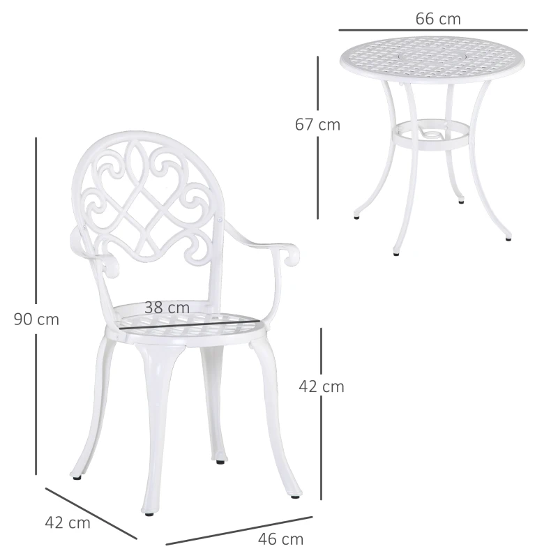 Best Three-Piece Elegant Aluminium Garden Set - White - Image 3