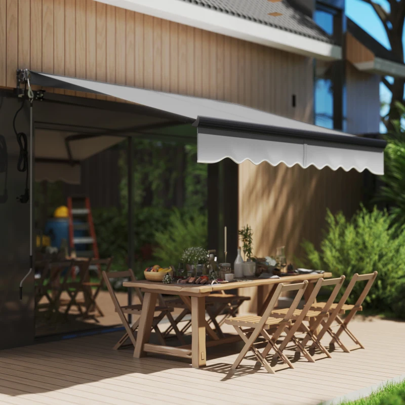Best 2.5 x 2m Electric Awning with Remote Controller, Aluminium Frame DIY Retractable Awning, UV30+ Sun Shade Canopy for Garden Patio Deck Door Window, Dark Grey - Image 2
