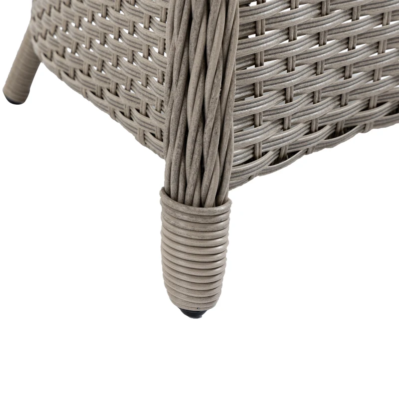 Best 4 Seater Rattan Garden Furniture Set with Cushions, Round PE Rattan Dining Set with Glass-Top Table, Umbrella Hole, Outdoor Garden Table and Chairs, Mixed Grey - Image 8