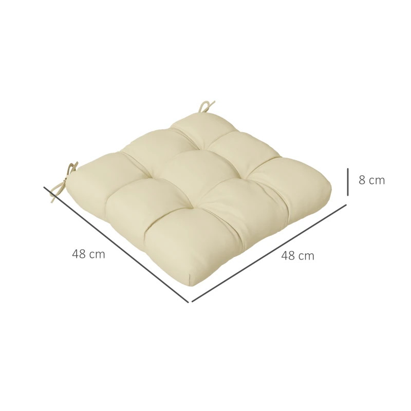Best 4-Piece Seat Cushion Pillows Replacement, Patio Chair Cushions Set with Ties for Indoor Outdoor, Beige - Image 3