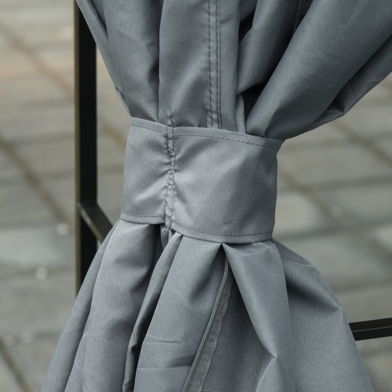 Best 3 x 3 m Garden Gazebo Double Roof Marquee Patio Wedding Party Tent Canopy Shelter with Sidewalls, (Dark Grey) - Image 9