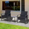 Best 2 Seater Rattan Coffee Set-Black - Image 2