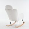 Teddy Fabric Rocking Chair with Tufted Upholstery, Padded Seat, Ergonomic Backrest, Ideal for Bedroom, Hallway, 102L x 70W x 105H cm, White - Image 11