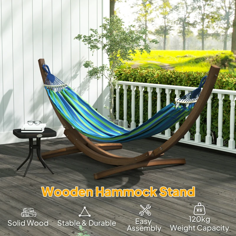 Best 3.25m Wooden Hammock Stand Universal Fit Garden Picnic Camp Accessories, Brown - Image 4