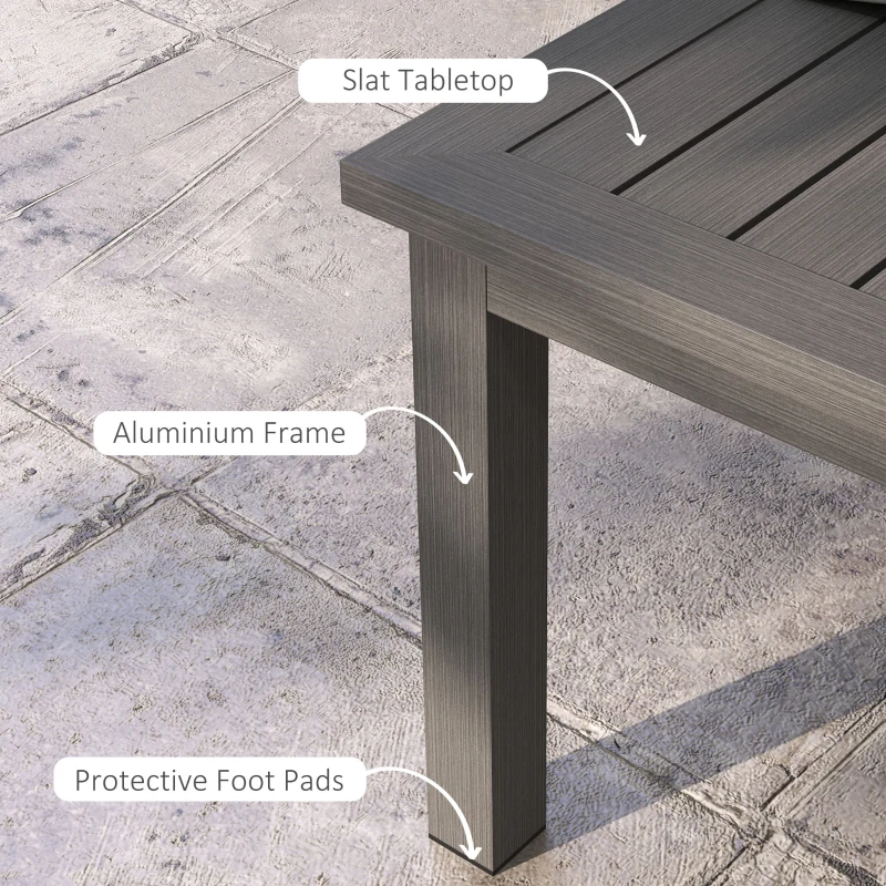 Best 100cm x 60cm Aluminium Outdoor Coffee Table - Brown - Image 5
