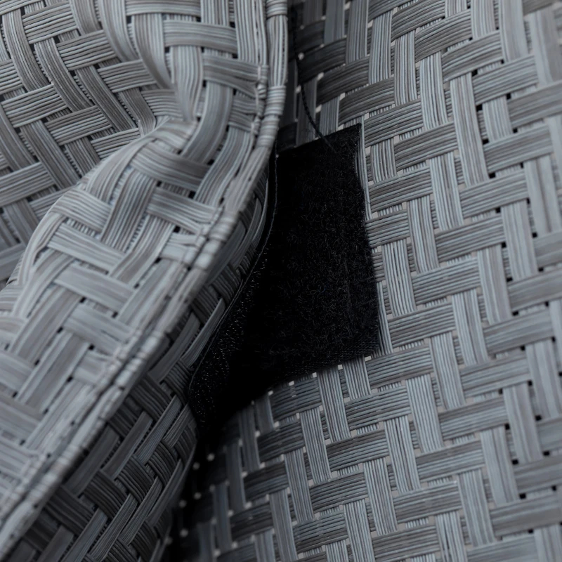 Best Zero Gravity Rocking Lounge Chair Rattan Effect Patio Rocking Chair w/ Removable Pillow Recliner Seat Breathable Texteline - Grey - Image 7