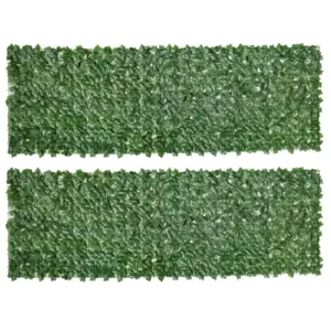 Best 2-Piece Artificial Leaf Hedge Screen Privacy Fence Panel for Garden Outdoor Indoor Decor, Dark Green, 3M x 1M