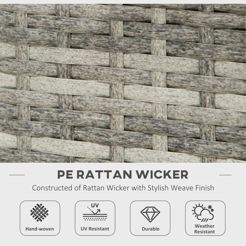 Best Outdoor PE Rattan Gas Fire Pit Table, Patio Square Propane Heater with Rain Cover, Mesh Lid and Lava Stone, 40,000 BTU, Mixed Grey - Image 7