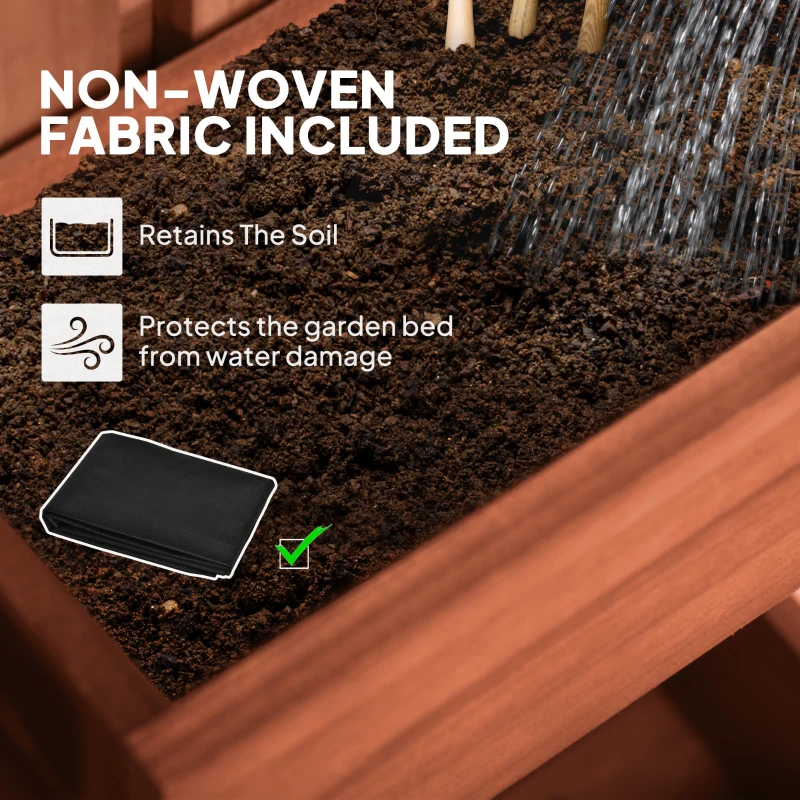 Best Wall-mounted Wooden Garden Planters with Trellis, Drainage Holes and 3 Planter Boxes for Patio, Brown - Image 6