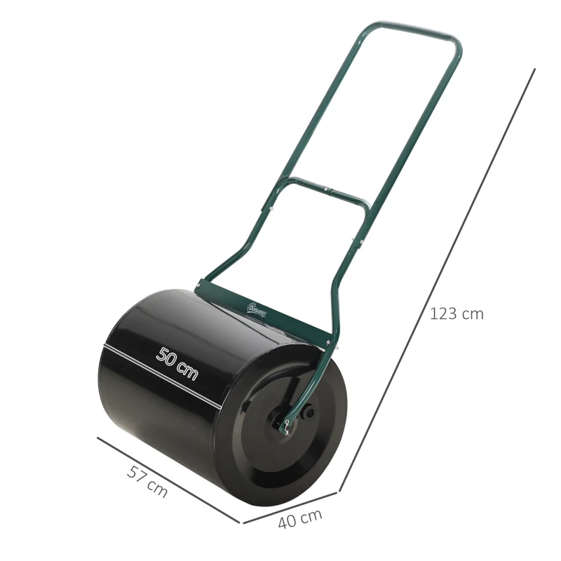 Best φ50cm Steel Garden Lawn Roller Push Pull w/ Fillable Cylinder Water Sand Plug Lawn Flatten Seed Sow Rolling Drum w/ Handle - Image 4