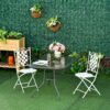 Best Garden Dining Table Glass Top Metal Frame with Parasol Hole Outdoor Balcony Grey 120L x 80Wcm - Image 12