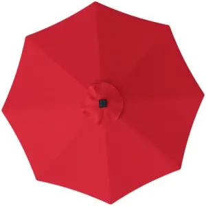 Best 3 m Replacement Parasol Canopy with Top Vent, UPF 50+ Garden Parasol Replacement Canopy, 8 Rib Parasol Cover Replacement Fits Various Frames, Red