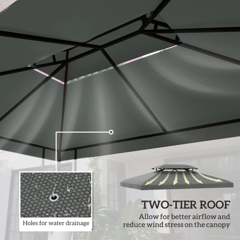 Best Gazebo Roof Replacement, for 3 x 4m Frames - Grey - Image 4