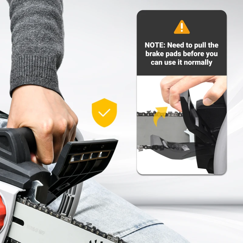 DURHAND 1600W Electric Chainsaw with Double Brake, Tool-Free Chain Tensioning and 16inch Guide Bar and Chain, Power Saw to Cut Wood, Auto Chain Lubrication - Image 8