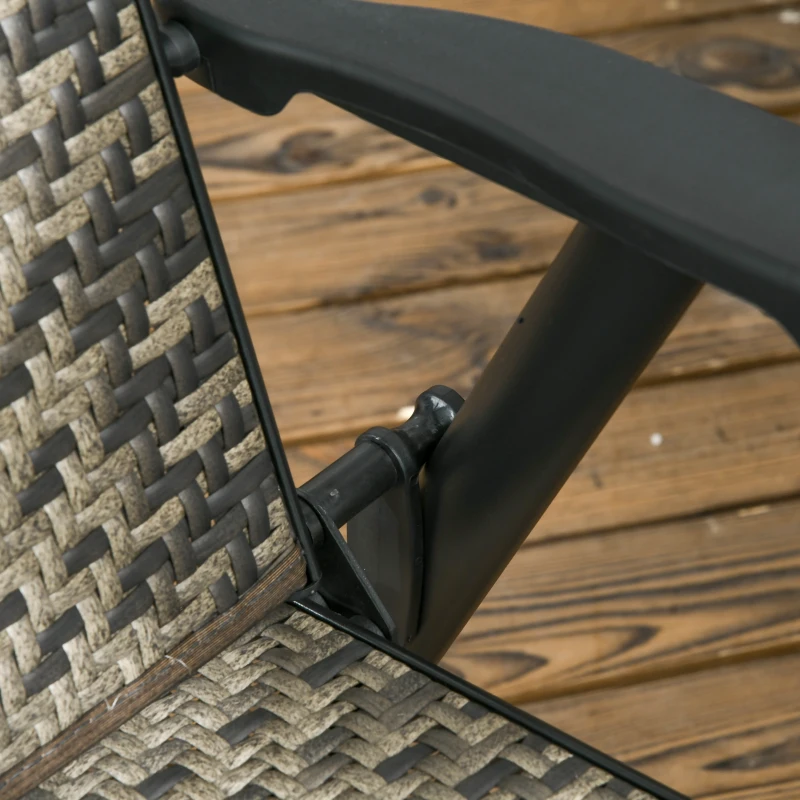 Best 4 Seater Rattan Dining Set, Rattan Garden Furniture Set with Parasol Hole, Outdoor Dining Table and Chairs with 4 Armchairs, Round Glass Top Table for Patio, Balcony, Mixed Grey - Image 8