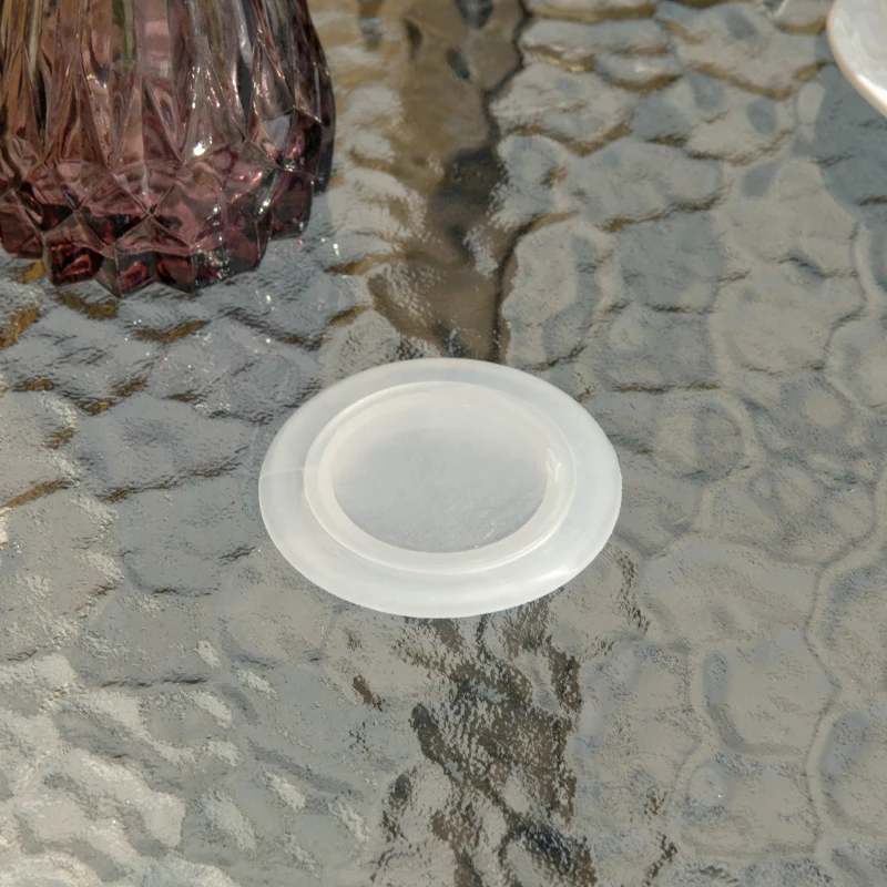 Best Outdoor φ80cm Round Dining Table Tempered Glass Top Steel Frame Bistro Coffee End Side Table Garden w/ Parasol Hole - Image 7