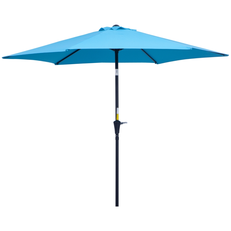 Best 2.6M Garden Parasol Umbrella with Tilt and Crank, Outdoor Sun Parasol Sunshade Shelter with Aluminium Frame, Blue - Image 11