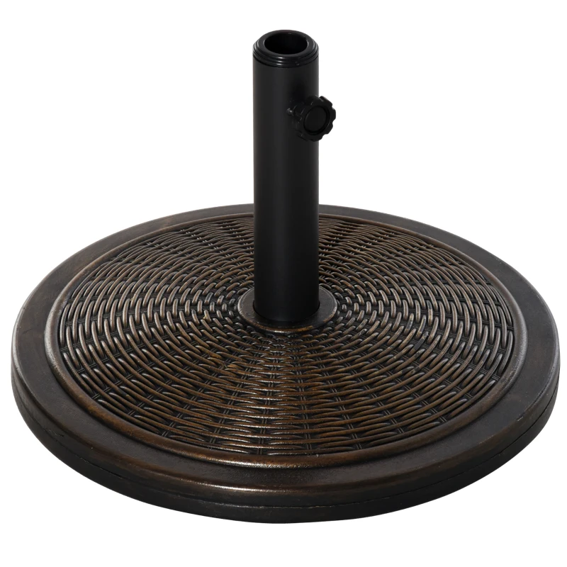 Best 13kg Garden Parasol Base Holder, Cement Outdoor Market Umbrella Stand, Fits 35mm/38mm/48mm Poles, Black
