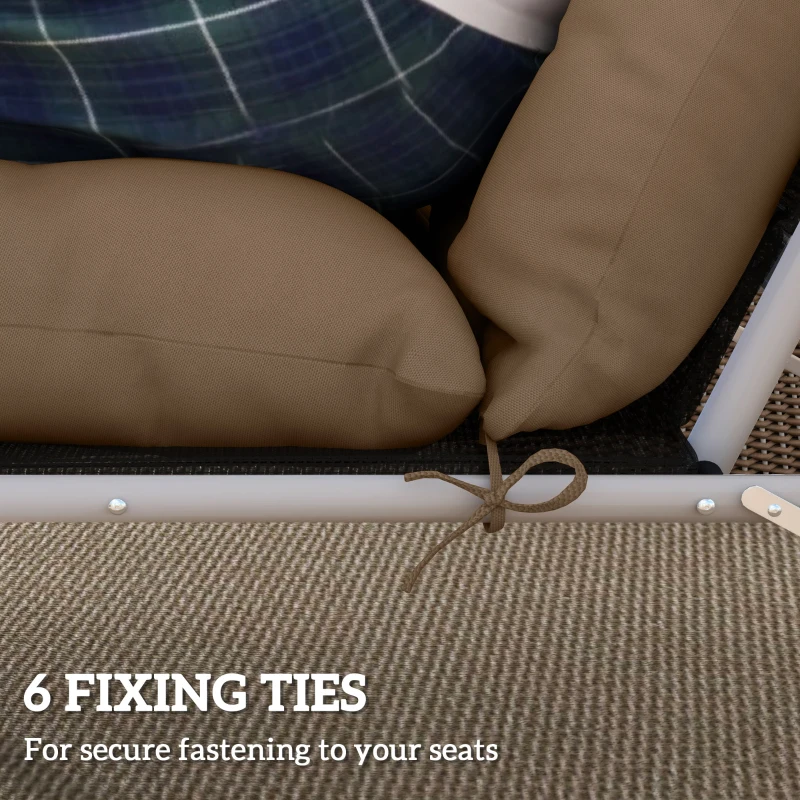 Best Set of Two 190 x 56cm Sun Lounger Cushions - Khaki - Image 7