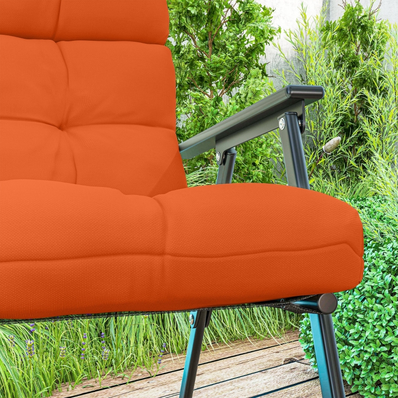 Best Set of Two Padded Outdoor Seat Cushions - Orange - Image 9